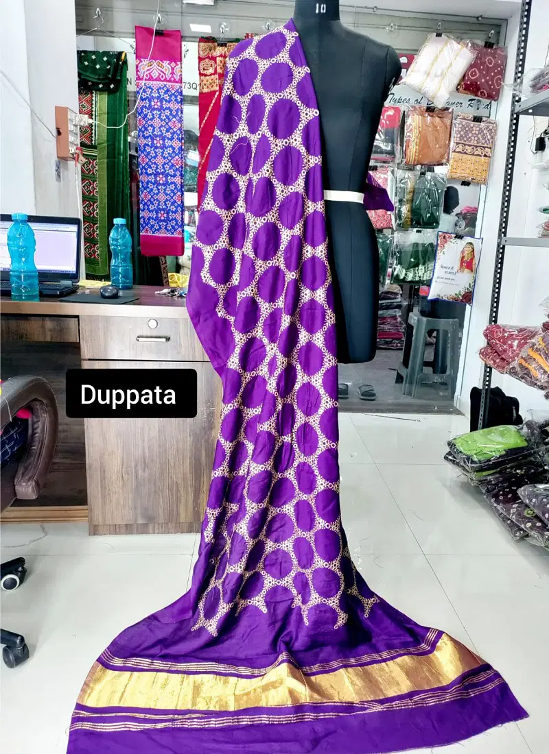 Lagadi Patta Chanderi Silk Designer Dupatta Wholesale Shop In Surat
