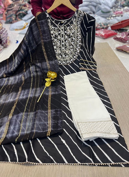 Laheriyooo Tdg Rayon Cotton Embroidery Kurti With Bottom Dupatta Wholesale Online