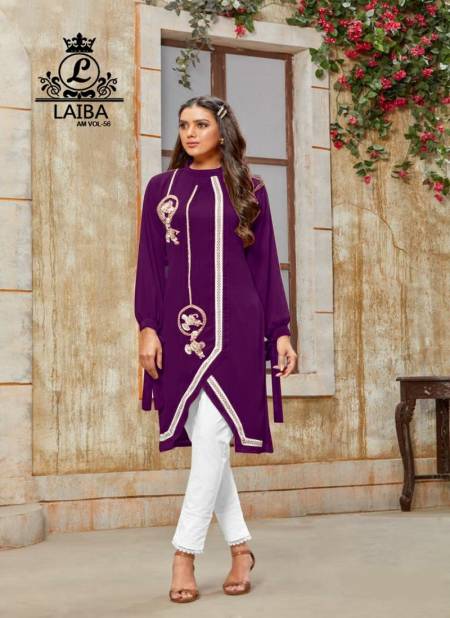 Laiba Am 56 Latest Fancy Casual Wear Pure Georgette Top With cotton satin stretchable Bottom Readymade Collection Catalog