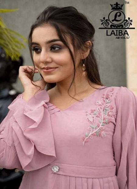 Laiba Am 57 Latst Fancy Designer Heavy party wear Georgette Readymade Collection
 Catalog