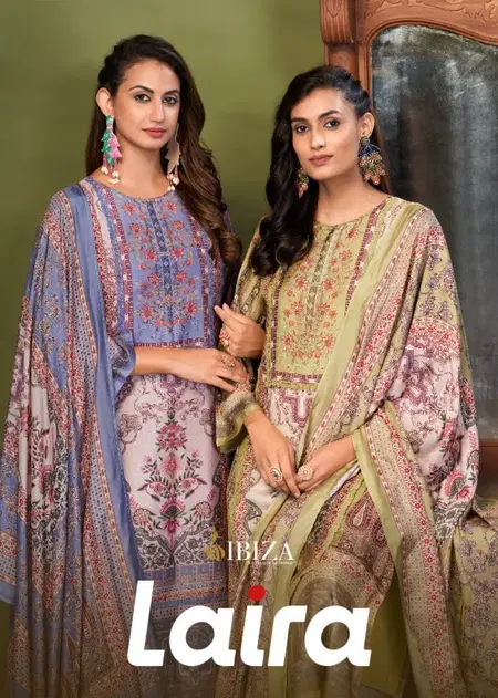 Laira By Ibiza Muslin Printed Pakistani Designer Salwar Suits Exporters In India
