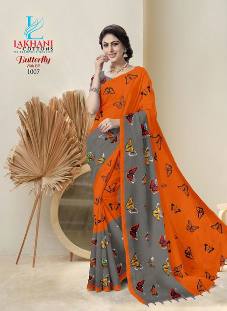 Lakhani Butterfly Pure Cotton Latest Printed Casual Wear Designer Cotton saree Collection
 Catalog