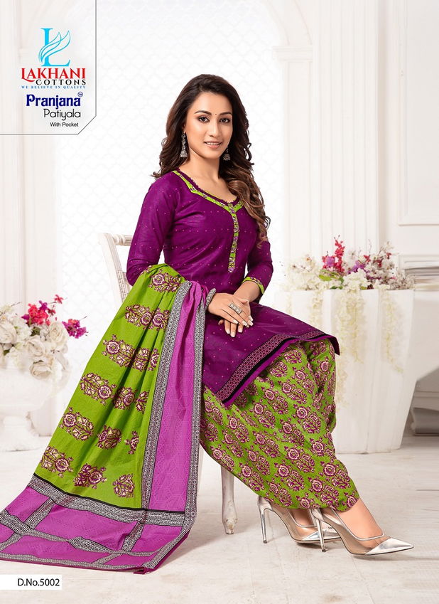 Lakhani Pranjana Patiyala 5 Latest Fancy Designer Regular Casual Wear Ready Made Printed Cotton Salwar Suit Collection
