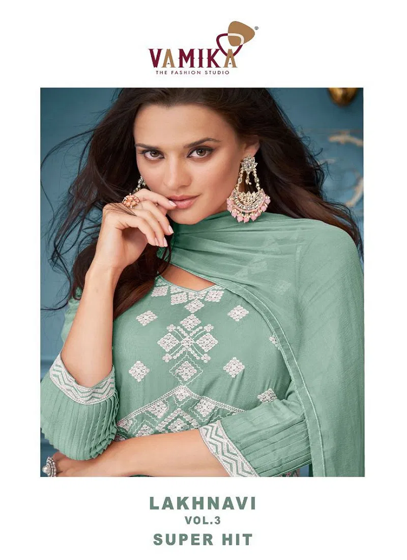 Lakhnavi Vol 3 Super Hit By Vamika Kurti With Bottom Dupatta Suppliers In India Catalog