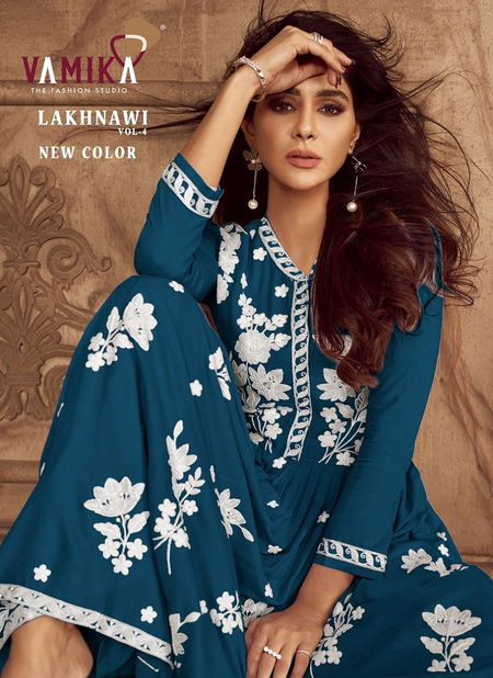 Lakhnavi Vol 4 New Color By Vamika Rayon Readymade Suits Orders In India Catalog