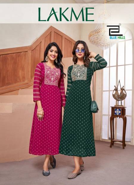 Lakme By Blue Hills Georgette Foil Printed Kurtis Wholesale Clothing Suppliers In India Catalog