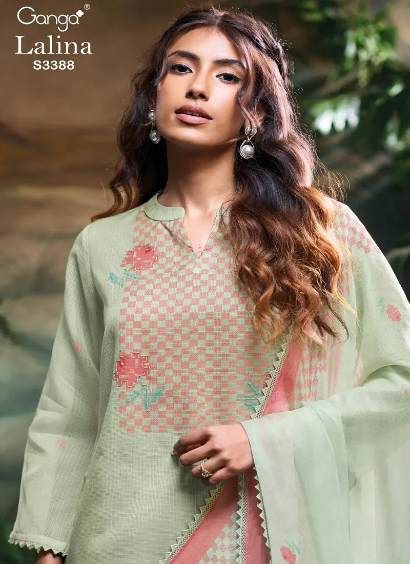 Lalina 3388 by Ganga Kota Printed Embroidery Salwar Suit Suppliers In India