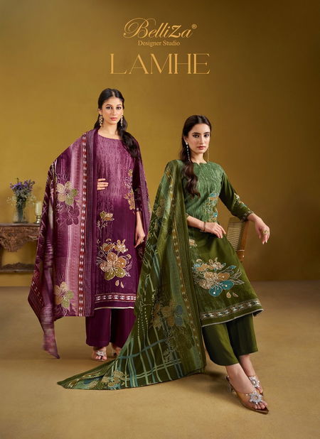 Lamhe By Belliza Viscose Rayon Digital Printed Dress Material Wholesale Shop In Surat Catalog