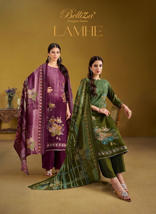 Lamhe By Belliza Viscose Rayon Digital Printed Dress Material Wholesale Shop In Surat