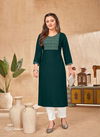 Larqi Oreo Chocolate 1 Rayon Fancy Wear Embroidery Kurti Collection