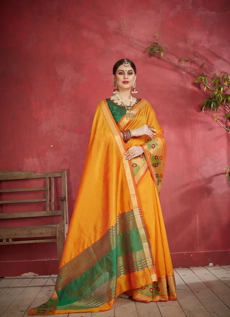 Latest Collection Of Crystal Silk Party Wear Saree 