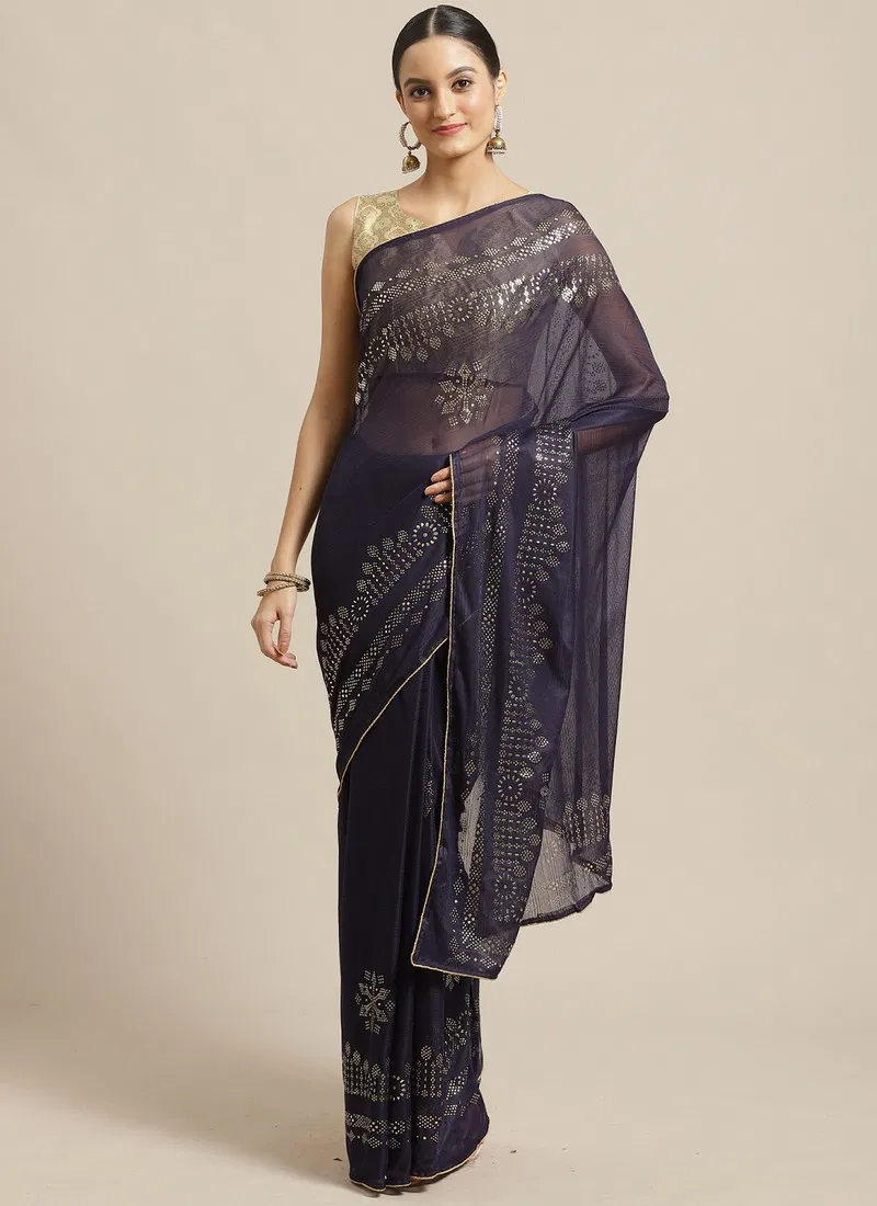 Latest Collection Of Designer Casual Wear Chiffon Saree 