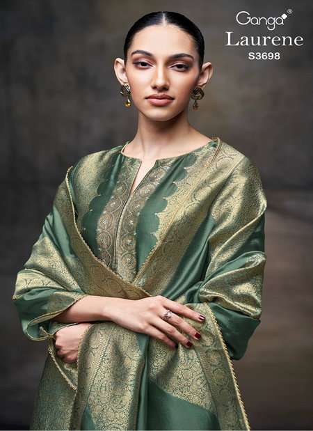 Laurene 3698 By Ganga Viscose Woven Embroidery Salwar Suit Wholesale Online
