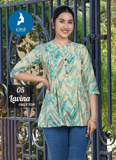 Lavina By Kaya Chanderi Modal Printed Ladies Top Wholesale Shop In Surat