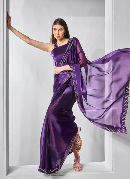 Laxminam OP 764 Purple Fancy Designer Saree Wholesale In India Catalog