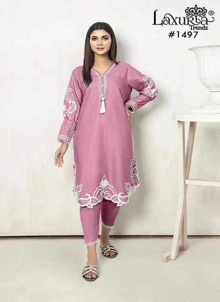 Laxuria Trendz 1497 Jam Satin Tunic Kurti With Bottom Wholesale Market