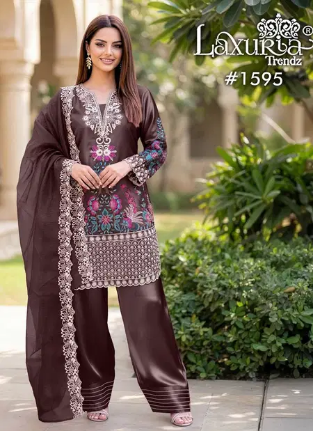 Laxuria Trendz 1595 Satin Surat Kurti With Bottom Dupatta Wholesale Market

