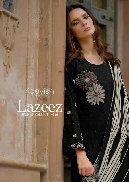 Lazeez By Kaavish Jam Cotton Printed With Work Dress Material Wholesale Online
