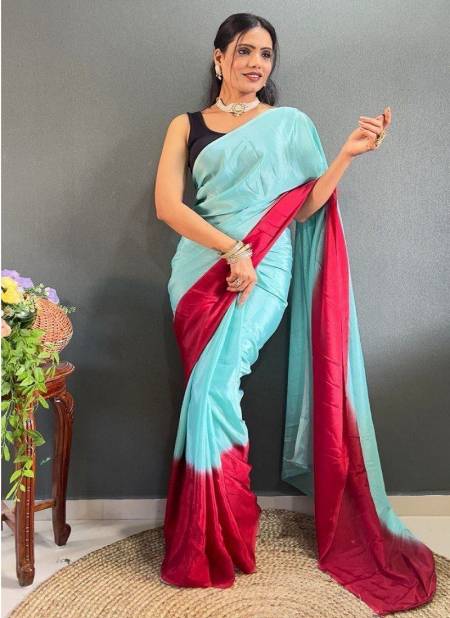 LC 100  Soft Chinon Plain 1 Minute Readymade Saree Suppliers In India