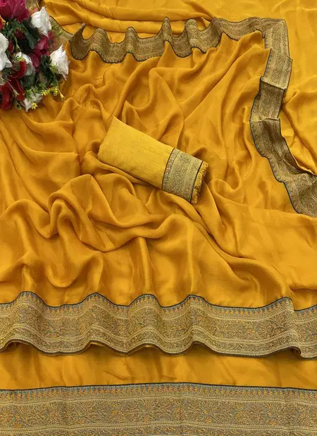 Lc 79 Jacquard Lace Border Heavy Chiffon Sarees Wholesale Shop In Surat 