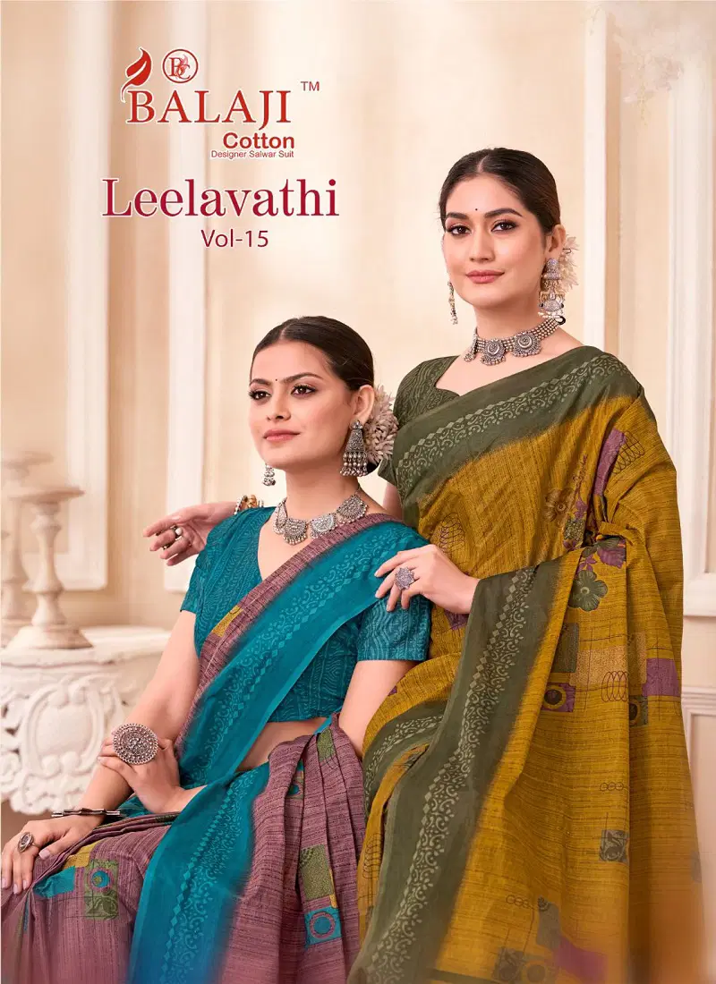 Leelavathi Vol 15 By Balaji Pure Cotton Printed Saree Wholesale Shop In Surat