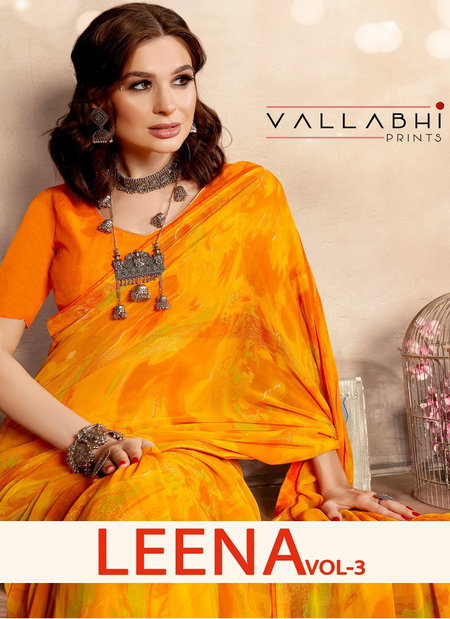 Leena Vol 3 By Vallabhi Georgette Printed Sarees Wholesale Price In Surat