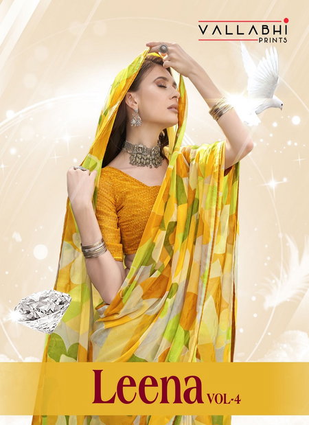 Leena Vol 4 By Vallabhi Daily Wear Printed Georgette Sarees Wholesale Price In Surat