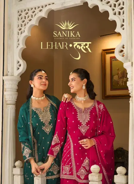 Lehar By Sanika Chinon Silk Embroidery Readymade Suits Orders In India