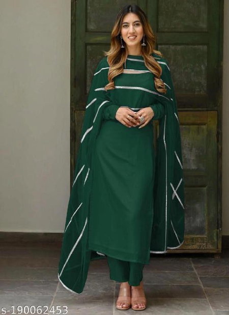 LF 6 Plain Georgette Designer Kurti With Bottom Dupatta Orders in India
