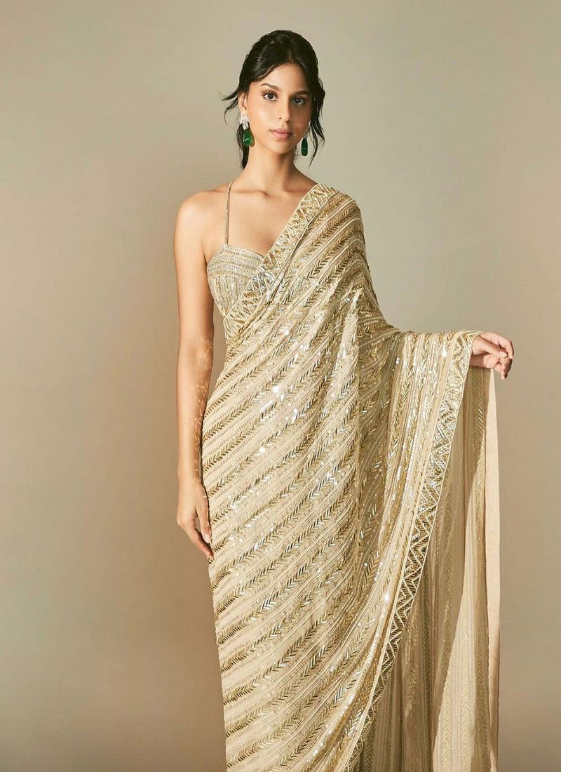 LG 1582 Sequence Embroidery Party Wear Sarees Catalog