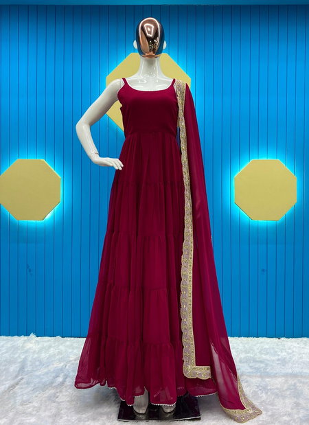 LG 1800 Heavy Georgette Gown With Dupatta Catalog