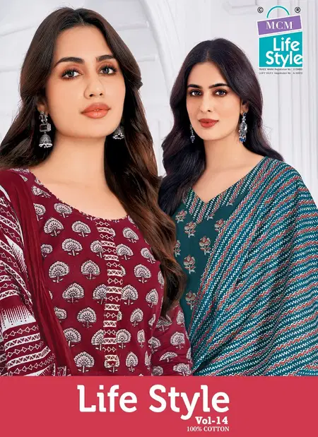 Lifestyle Vol 14 By Mcm Cotton Printed Kurti Bottom With Dupatta Wholesalers In Surat