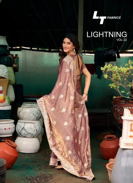 Lightning Vol 22 By LT Nc Malai Silk Designer Saree Wholesalers In Surat
