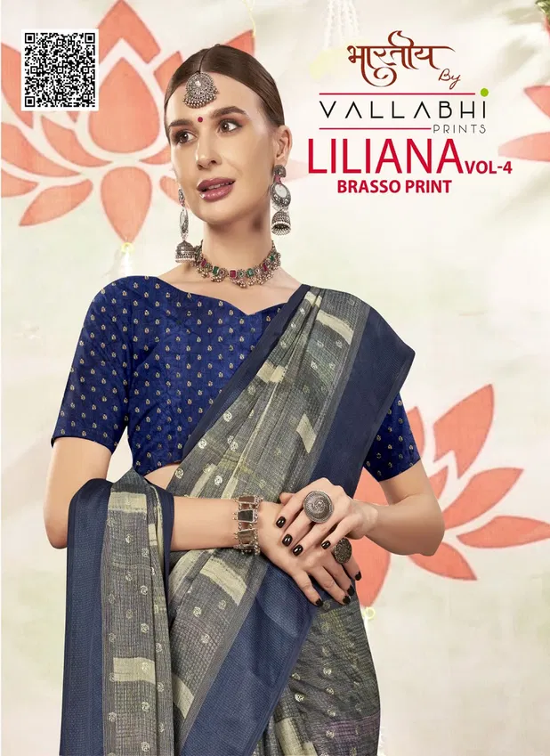 Liliana Vol 4 By Vallabhi Printed Brasso Sarees Orders In India