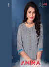LILLY AMIRA Latest Designer Fancy Ethnic Wear Lining Rayon Katha kari Work And Designer Sleeve Heavy Kurtis Collection