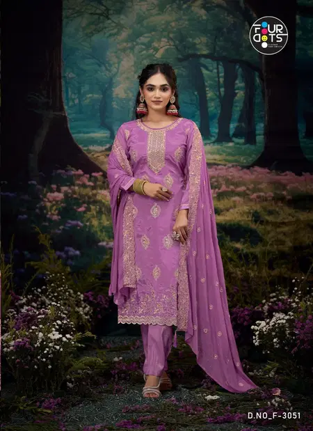 Lipika By Four Dots Organza Jharkan Worked Dress Material Suppliers In India