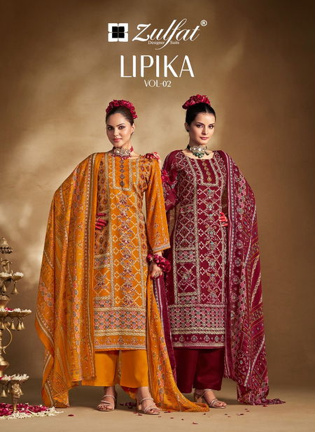 Lipika Vol 2 By Zulfat Viscose Rayon Printed Dress Material Wholesale Market In Surat Catalog