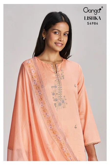Lishka 4984 By Ganga Cotton Satin Plazzo Salwar Suits
