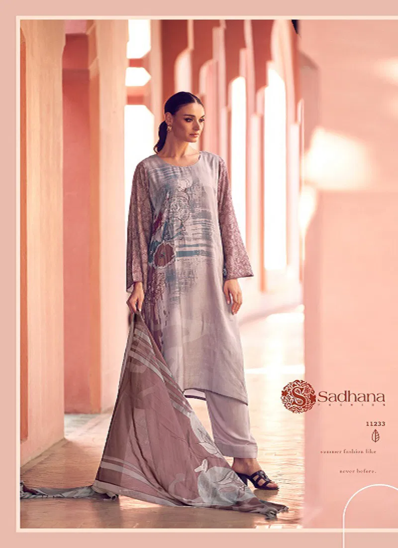  Liyanaa Maslin by Sadhana Silk Digital Printed Dress Material Collection