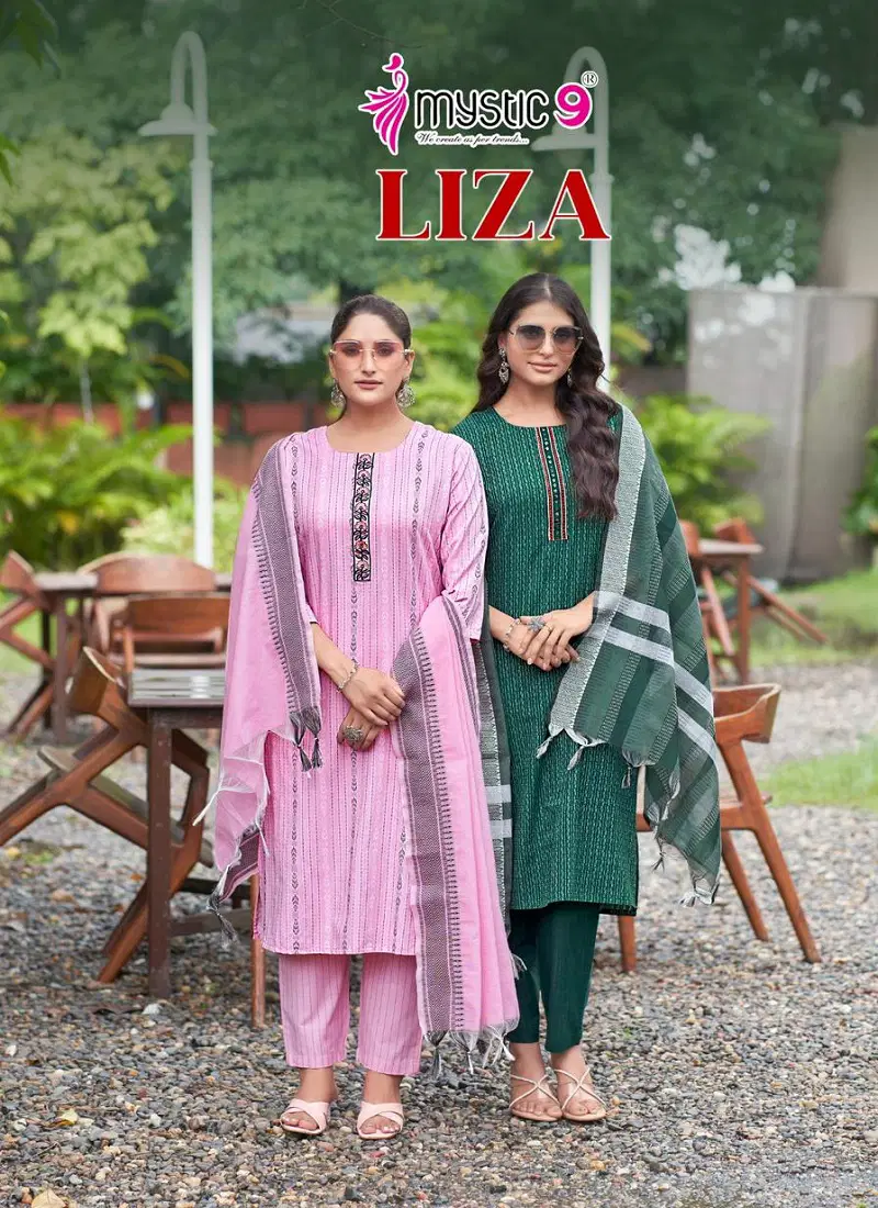 Liza Vol 1 By Mystic 9 Cotton Handloom Kurti With Bottom Dupatta Exporters In India Catalog