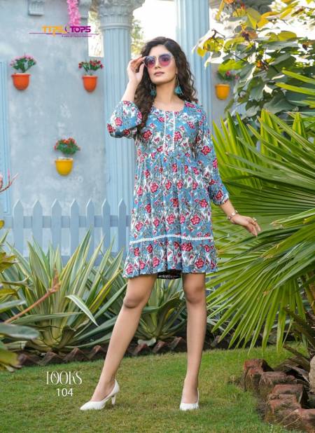 Looks Vol 5 By Tips And Tops Rayon Western Short Tunic Wholesale Market In Surat With Price
 Catalog