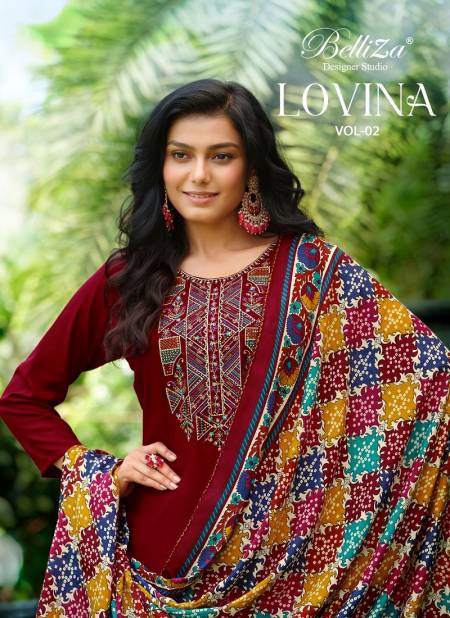 Lovina Vol 2 By Belliza Embroidery Dress Material Wholesale Price In Surat Catalog