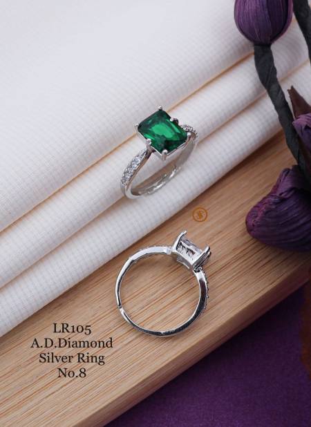 Princess Cut Silver American Diamond Ring – VerveJewels