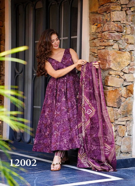 Clora Vol 12 Muslin Printed Gown Kurti Bottom With Dupatta Wholesale Online