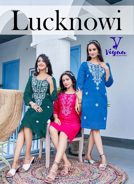 Lucknowi V 1 By Viyaa Casual Modal Printed Kurtis Wholesale Price In Surat
 Catalog