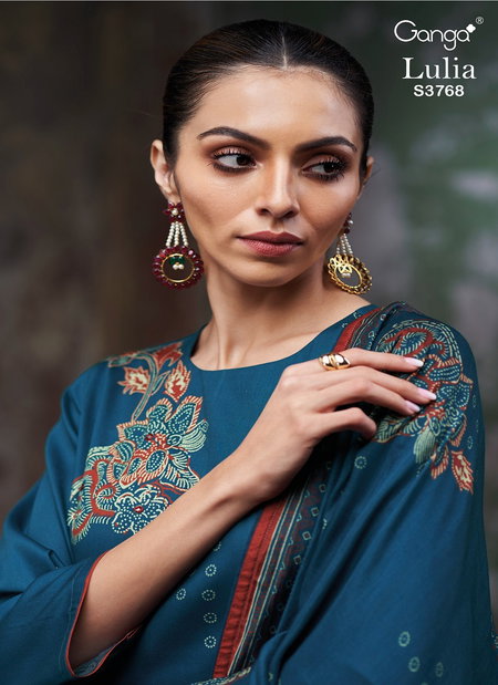 Lulia 3768 By Ganga Cotton Satin Designer Salwar Kameez Wholesalers In Surat