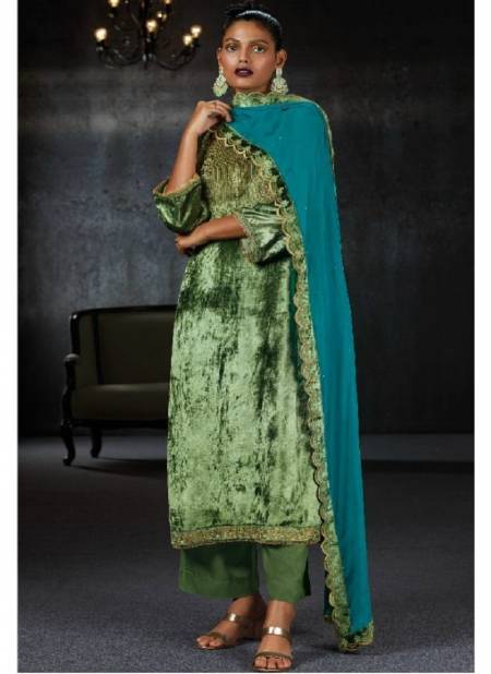 Luna By Ganga Heavy Velvet Embroidery Wedding Salwar Suits Catalog Catalog