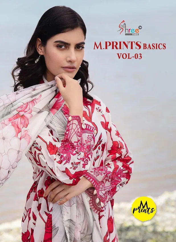 M Prints Basics Vol 3 By Shree Cotton Embroidery Pakistani Suits Wholesale Online