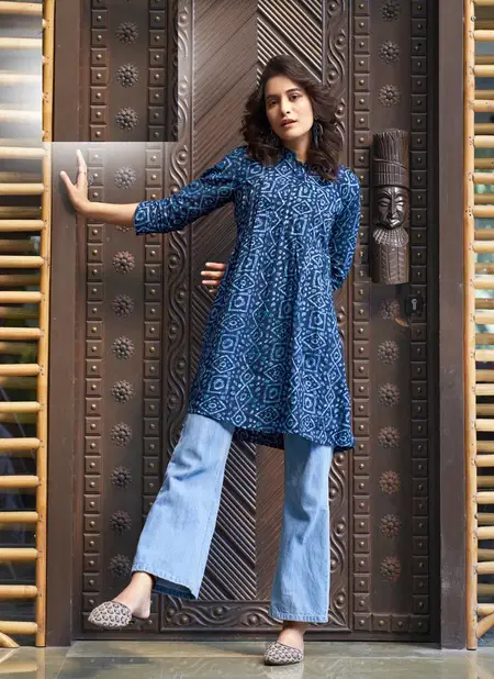 Maa Indigo Cotton Size Set Wholesale Printed Kurtis Catalog Catalog