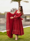 Maa Khodal Georgette Anarkali Kurti With Bottom Dupatta Catalog